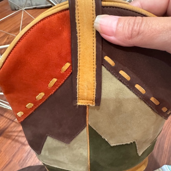 Roberto Suede Patchwork High Boots | Size 8.0 western vintage boho - Picture 8 of 11